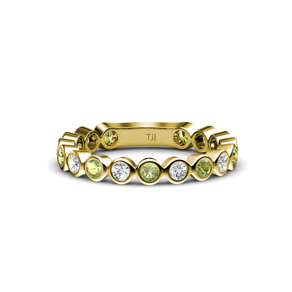 Ashlyn 2.30 mm Peridot and Lab Grown Diamond 3/4 Eternity Band 